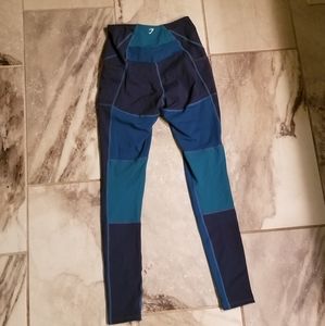 Full length gym shark color block leggings
